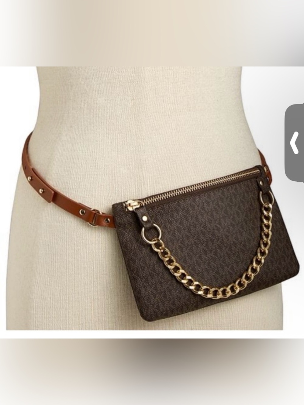 MICHAEL Michael Kors Black Signature Crossbody with Bronze Metallic‎ Strap